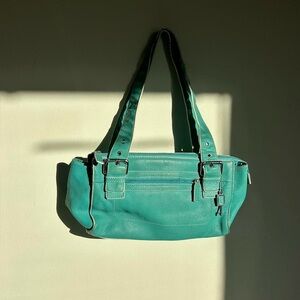 Vintage Teal Fossil Shoulder Bag